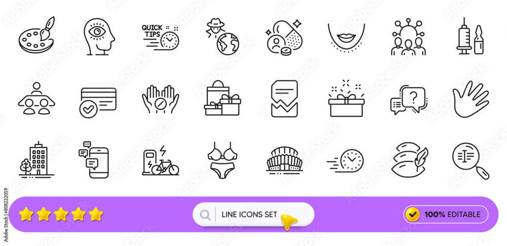 Fraud, Shopping and Medical vaccination line icons for web app. Pack of Interview job, Search text, Lingerie pictogram icons. Palette, Corrupted file, Medical tablet signs. Electric bike. Vector Fraud, Shopping and Medical vaccination line icons for web app. Pack of Interview job, Search text, Lingerie pictogram icons. Palette, Corrupted file, Medical tablet signs. Electric bike. Vector