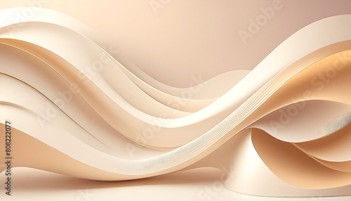 Abstract, elegant background in shades of beige and orange with plenty of space for text or placing an object, three-dimensional.