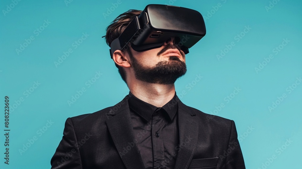 Un ragazzo utilizza gli occhiali per la realtà aumentata Un ragazzo utilizza gli occhiali per la realtà aumentata