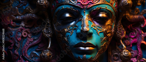 A detailed psychadelic death mask. photo