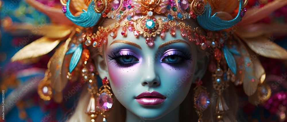 An etherial doll head deity. An etherial doll head deity.