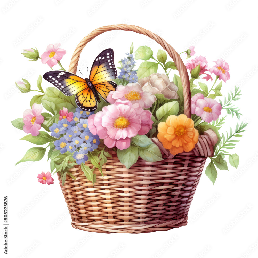 Cute Spring Basket Sublimation Clipart