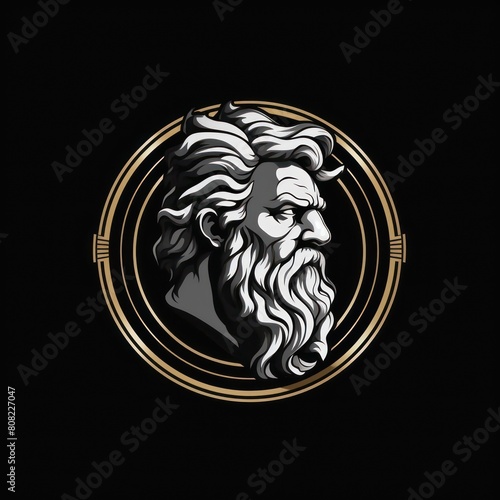 zeus face luxury logo on black background