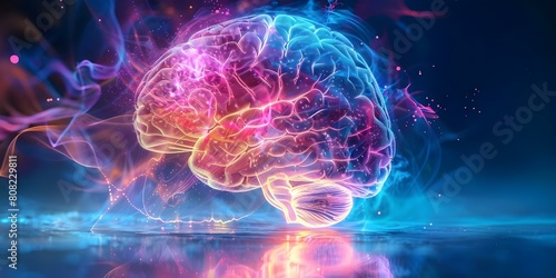 The Intersection of AI, Biohacking, Nature, and Technology: A D Holographic Human Brain. Concept AI Applications, Biohacking Techniques, Nature Integration, Technological Advancements