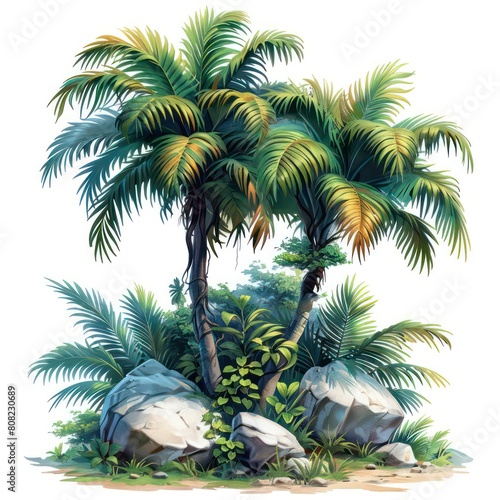 jungle tree in white background