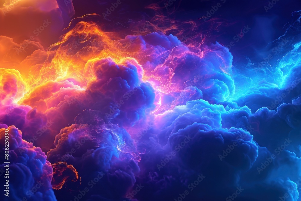 Vibrant Abstract cloud neon paint. Color creative. Generate Ai Vibrant Abstract cloud neon paint. Color creative. Generate Ai