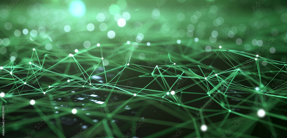 Obraz premium Forest green cables integrate seamlessly into a logistics tech theme.