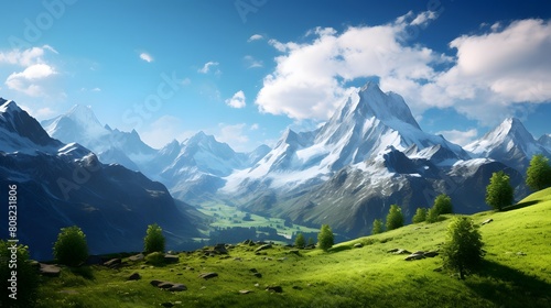 Panoramic view of the mountains in the summer. Caucasus  Russia