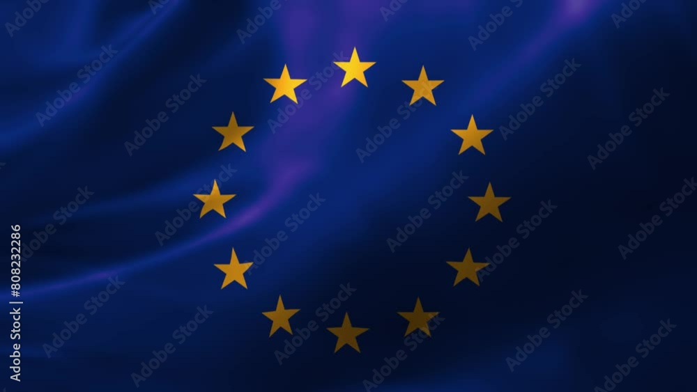 Realistic HD flag of the european union waving in the wind. Close up of european union Flag Slow Waving with visible. flag background texture with vibrant colors and fabric background Realistic HD flag of the european union waving in the wind. Close up of european union Flag Slow Waving with visible. flag background texture with vibrant colors and fabric background