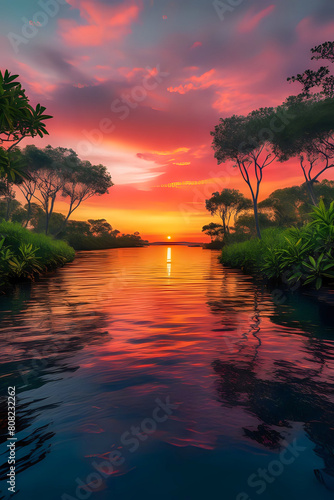sunset on the beach