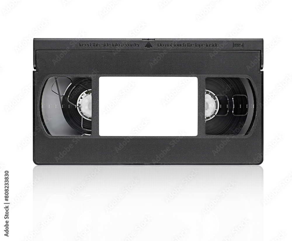 VHS Tape. Old VHS Video Tape with Copy Space Isolated on White Background.