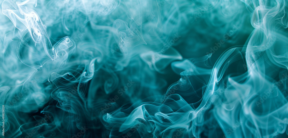 Obraz premium Gentle turquoise smoke undulating, epitomizing serenity and equilibrium.