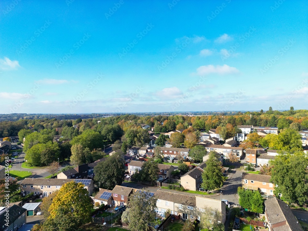 High Angle View of Central Northampton City of England United Kingdom, October 25th, 2023