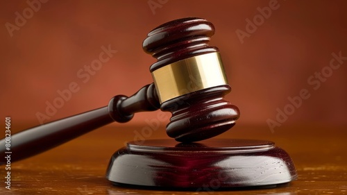 Symbol of Authority and Justice": Close-up of Wooden Gavel ,The first duty of society is justice, better for justice related articles