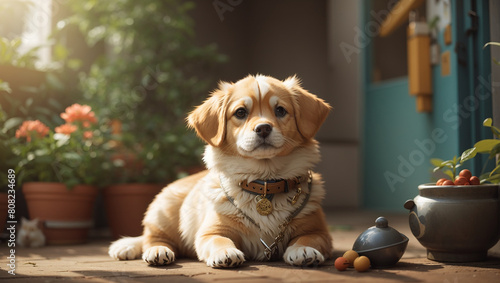 puppy in the garden