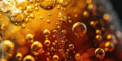 Amber Elixir: Close-Up of Bubbling Fermentation