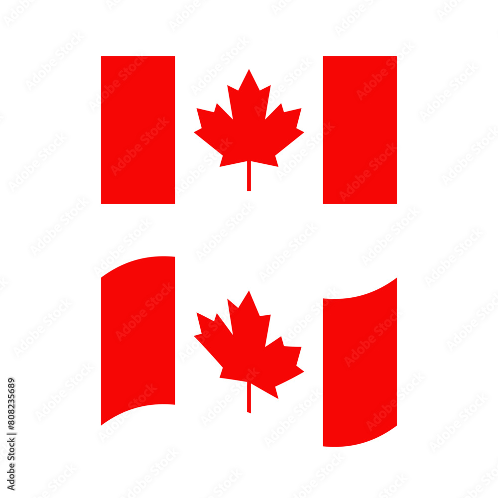 Canada flag set vector isolated on white background. Canada day design element Canada flag set vector isolated on white background. Canada day design element