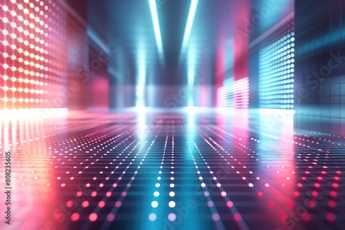 Virtual Symphony  Illuminated Gridscape in Hyper-Reality
