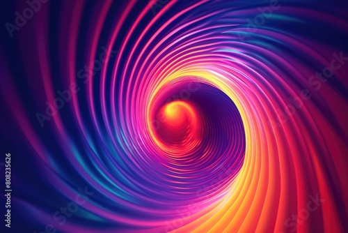 Vibrant Sound Symphony: Abstract Waveform Spiral