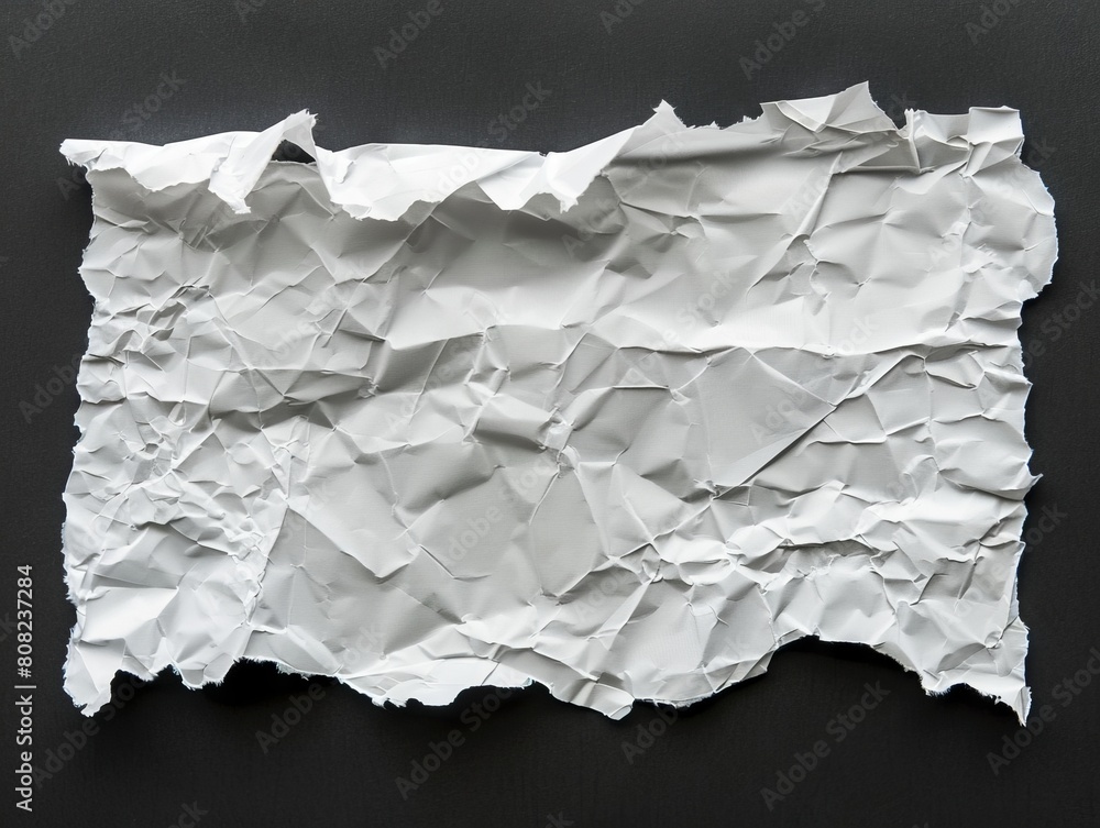 Obraz premium Crumpled paper on a black background. Generative AI.