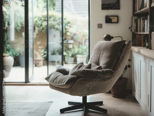 modern recliner velvet chair in a modern soho home