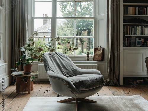 modern recliner velvet chair in a modern soho home