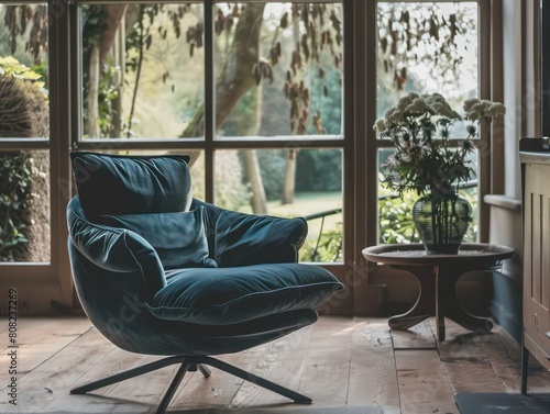 modern recliner velvet chair in a modern soho home