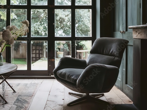 modern recliner velvet chair in a modern soho home