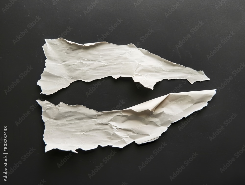 A piece of paper is torn and shaped into a letter. Generative AI. A piece of paper is torn and shaped into a letter. Generative AI.