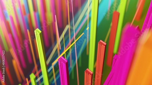 abstract graph lines growth colors