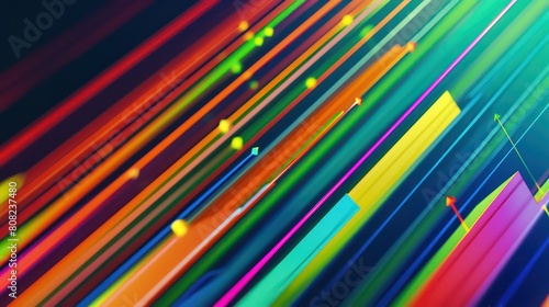 abstract graph lines growth colors