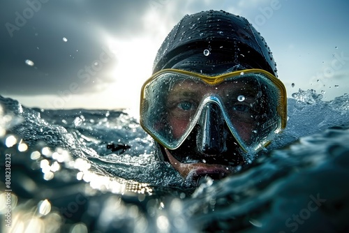 Underwater Adventure: Diver's Serene Descent