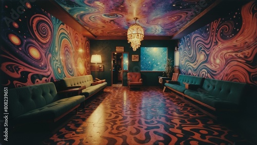 Fantastic interior in a nightclub photo