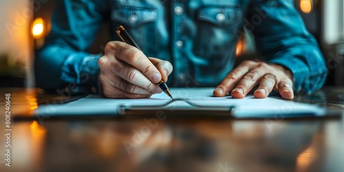 Signing a Contract in a Business Setting: Close-Up of Person Sealing the Deal. Concept Business Communication, Contract Signing, Professional Agreement, Corporate Deal, Business Partnerships