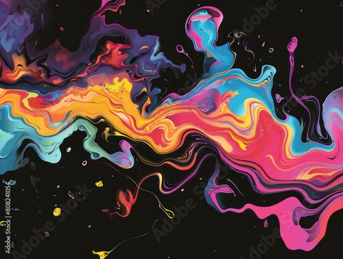 Simple and atmospheric colorful black background design