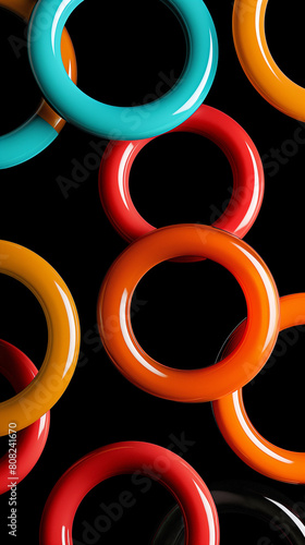 Glossy ring shapes with copy space © nebari