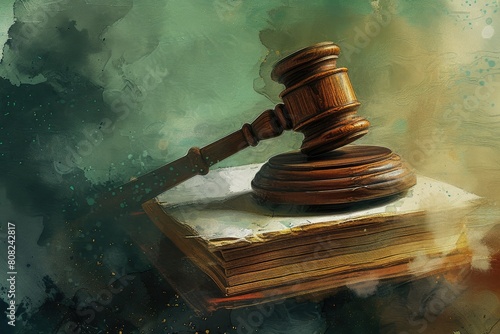Justice Served: Gavel and Legal Texts photo