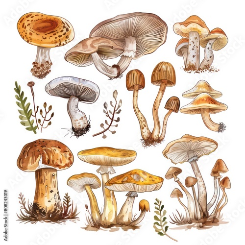 mushrooms illustrations design