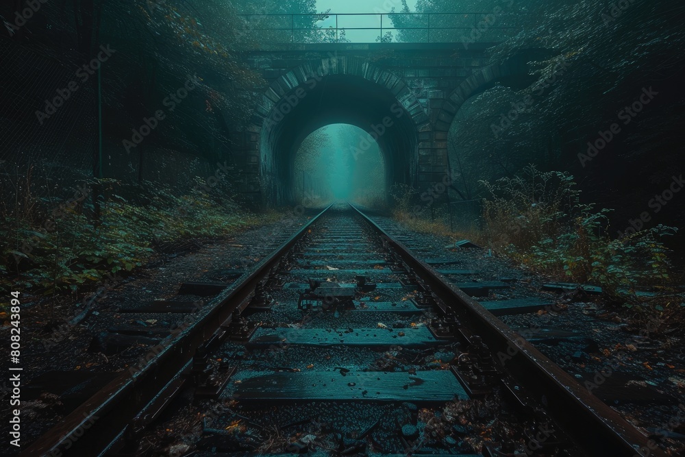 Naklejka premium Whispers of History: Tales from Deserted Train Lines