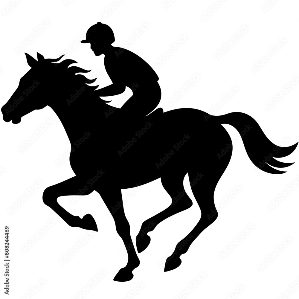 a horse raider racing a horse vector silhouette, black color silhouette, white background (5) a horse raider racing a horse vector silhouette, black color silhouette, white background (5)
