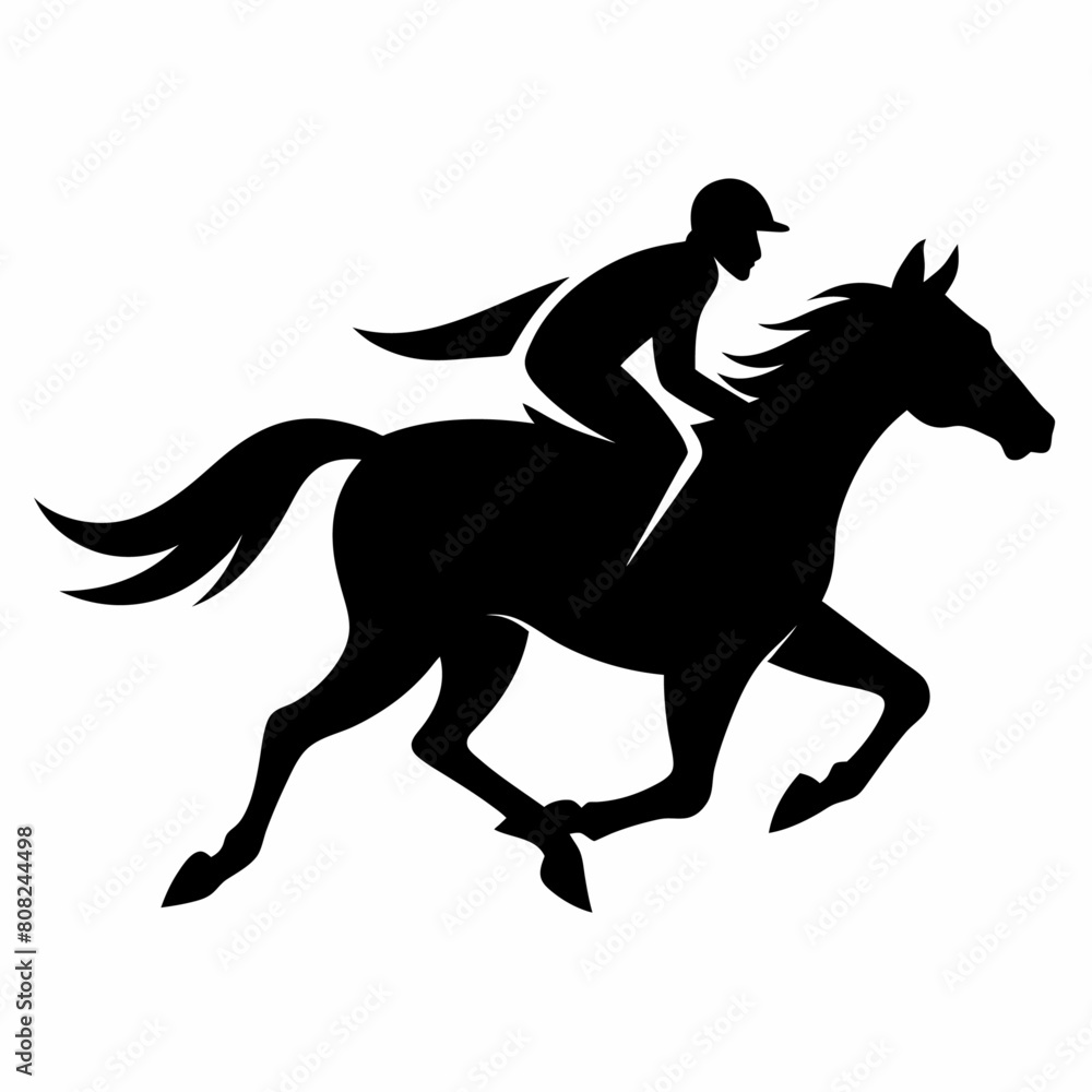 a horse raider racing a horse vector silhouette, black color silhouette, white background (14) a horse raider racing a horse vector silhouette, black color silhouette, white background (14)
