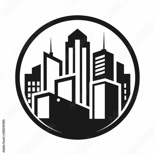 minimal city logo vector art illustration  1 