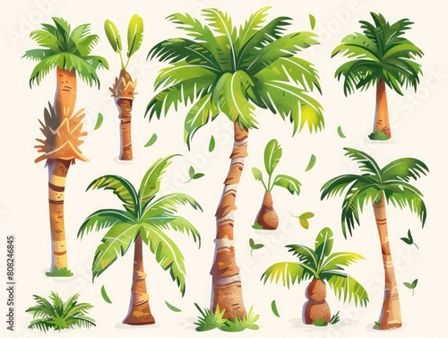 palm tree hand drawn flat design