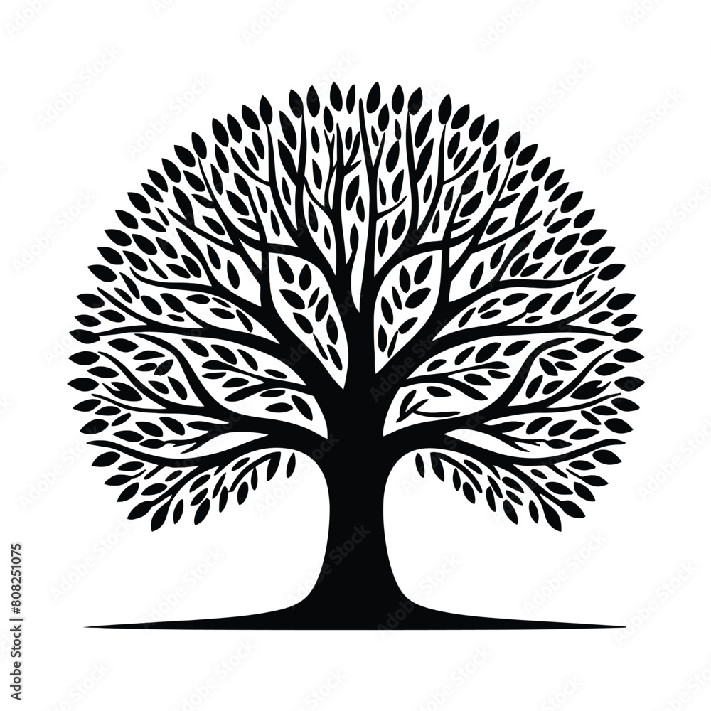 Obraz premium Vector of tree with flower grass or blooming shrub isolated on white background ,watercolor tree elevation for landscape concept,environment