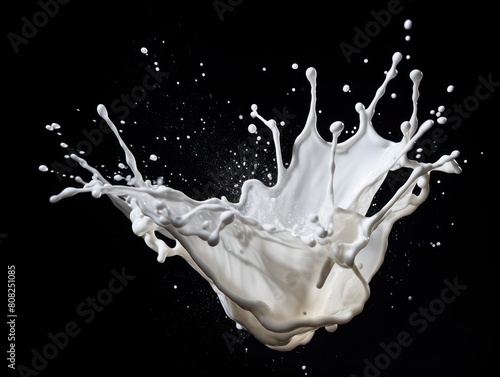 white milk splash on black