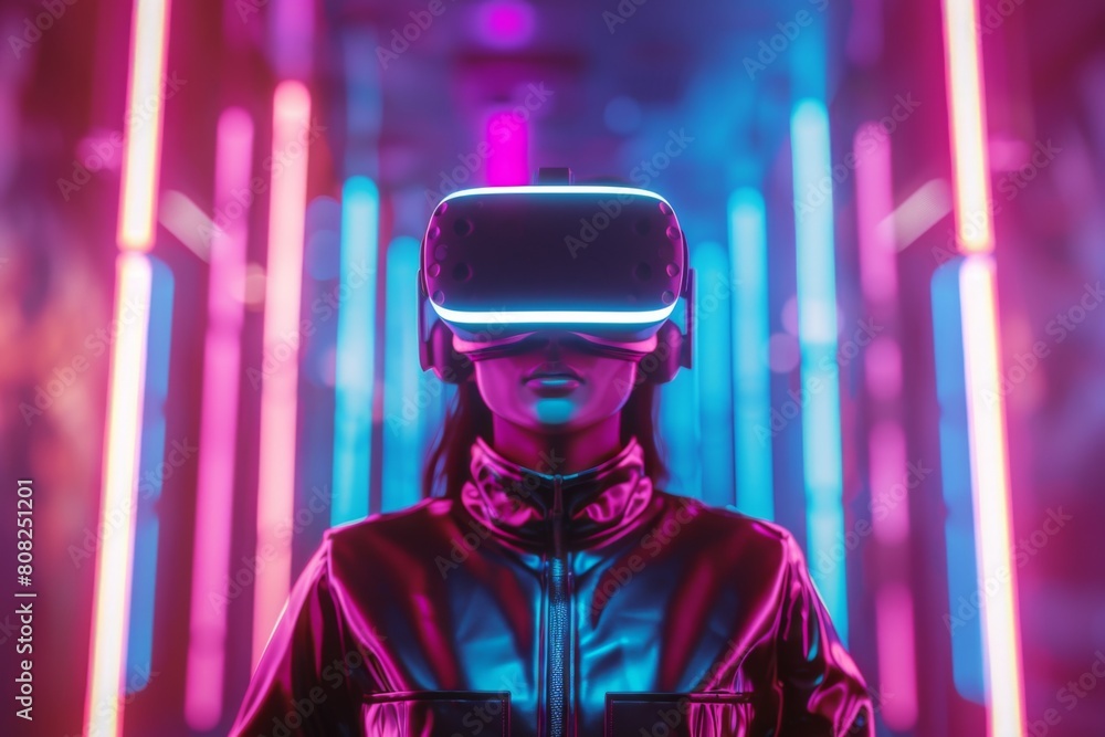 People Using Virtual Reality Technology created with Generative AI People Using Virtual Reality Technology created with Generative AI