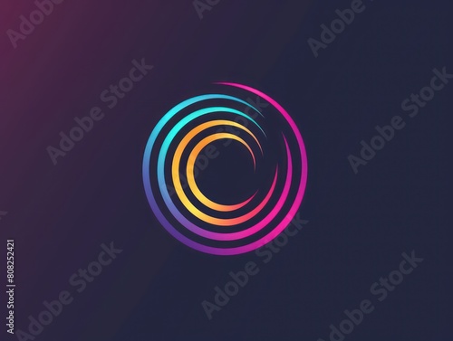 resonance geometric wave color logo design