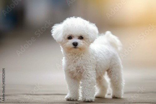 Affectionate. Adorable bichon dog. Domestic animal studio canine sweet. Generate Ai