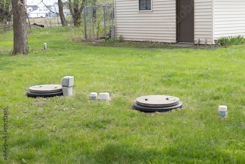 Konstfotografi Septic system installed in the backyard