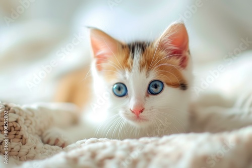 Affectionate Adorable cute kitten. Relax face hair. Generate Ai © anatolir